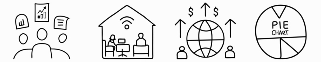 Market research concept. Business illustrations depicting analytics, teamwork, and financial concepts.
