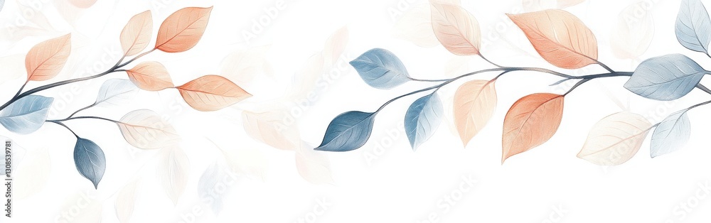 Aufkleber pastel-toned branches featuring peach and powder shades create a calming visual experience in a sere