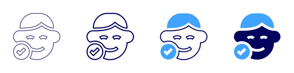 Collagen massage​ icon in 4 different styles. Thin Line, Line, Bold Line, Duotone. Duotone style. Editable stroke