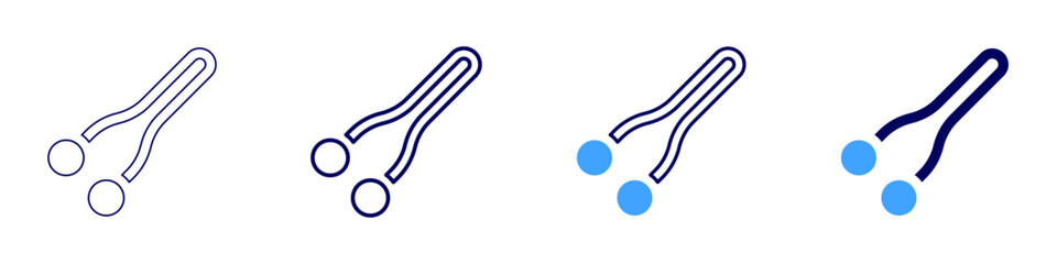 Facial acupressure​ icon in 4 different styles. Thin Line, Line, Bold Line, Duotone. Duotone style. Editable stroke