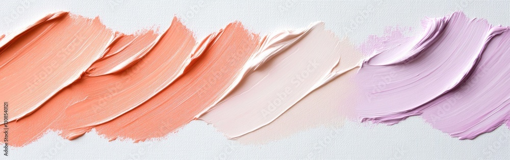 Poster subtle pastel strokes create a minimalist aesthetic on a white canvas showcasing artistic expression