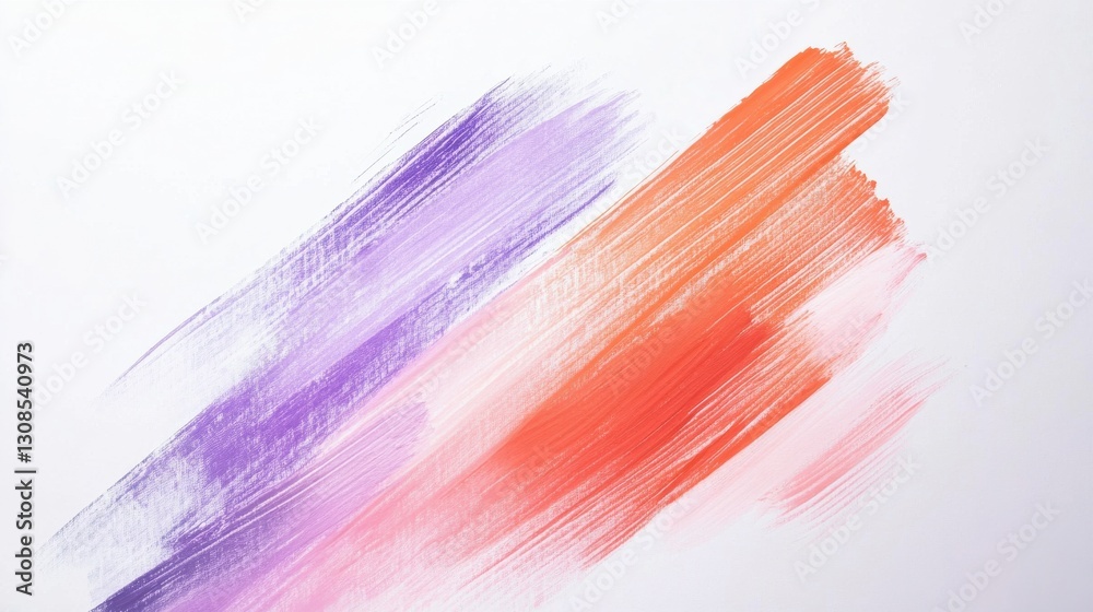 Poster minimalist composition of vibrant orange and purple pencil strokes across a blank canvas emphasizing