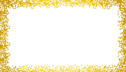 Frame like a gold ink blot. Vector hand drawn illustration.