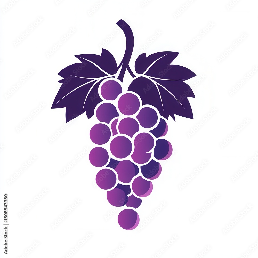 Poster abstract grape bunch logo with soft purple hues showcasing modern artistic simplicity and elegance i