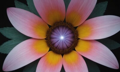 Fototapeta premium Romantic Lotus Flower with Water Drops on Black Background