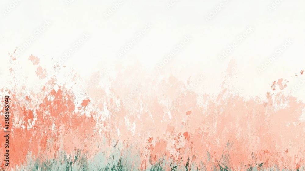 Poster pastel peach and mint fields create a serene landscape perfect for relaxation and inspiration in nat