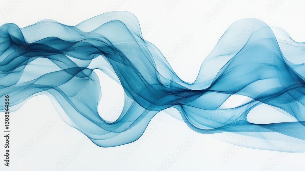 Fototapete Flowing lines in gradient indigo create a serene and calming visual experience in a modern design setting