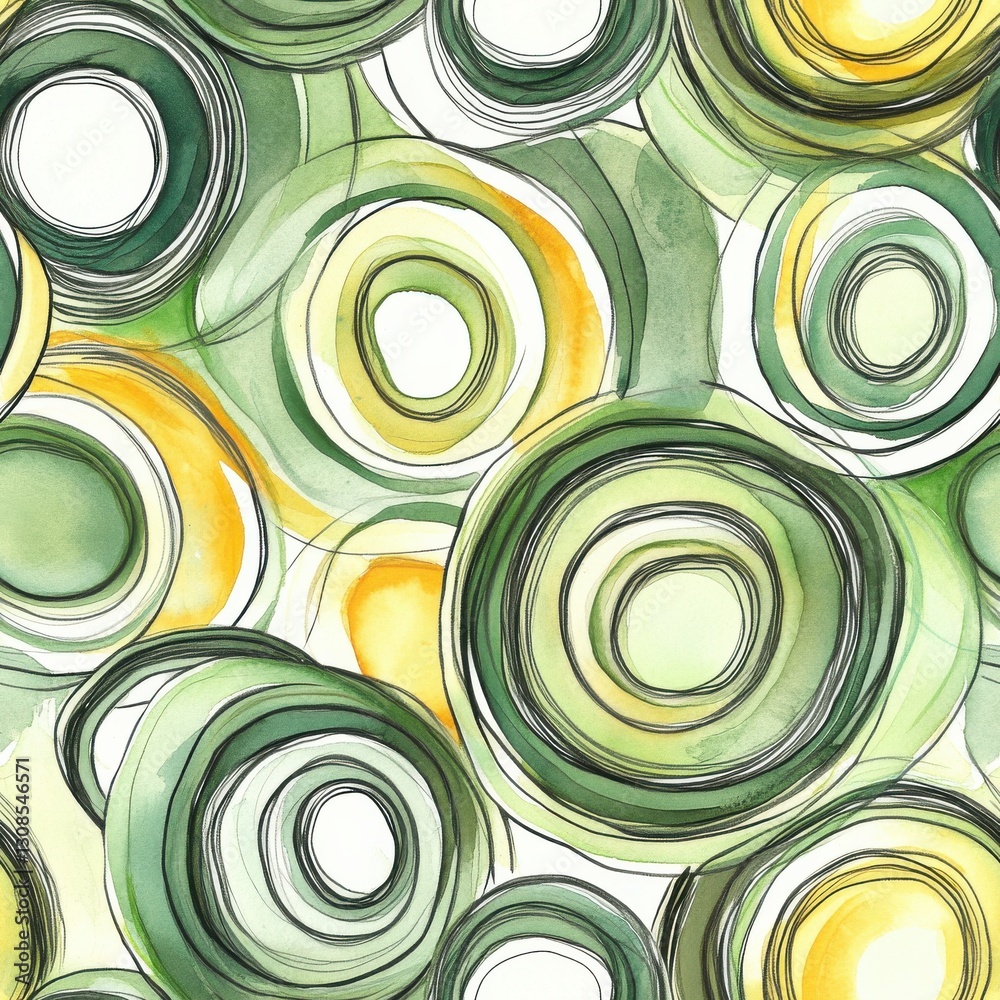Poster intricate doodle cartoon drawings featuring colorful circles and spirals in a lively design suitable