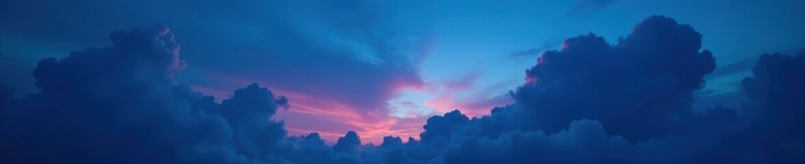 Fototapeta premium Deep blue twilight sky, swirling smoke, ominous clouds, atmosphere, weather