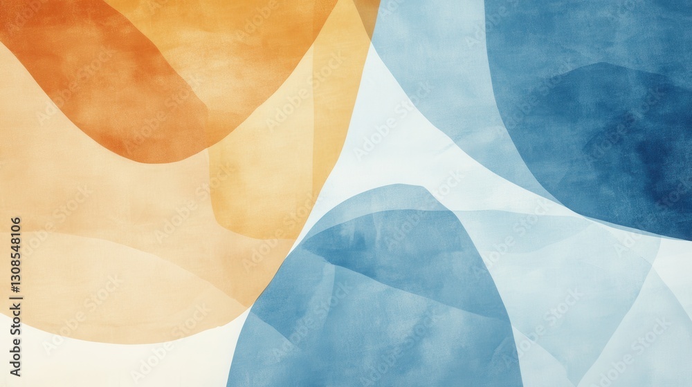 Aufkleber Overlapping abstract pencil strokes create a harmonious interplay of warm and cool hues in a modern artistic design