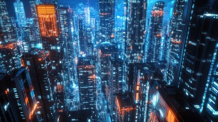 Cyberpunk Cityscape: A Night in the Neon Metropolis