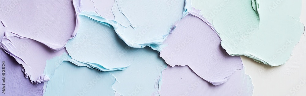 Poster abstract pastel mint and lavender torn paper layers creating a soothing and artistic composition for