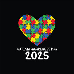 Autism puzzle heart shape, hands and head  icons for autism awareness day vector illustration
