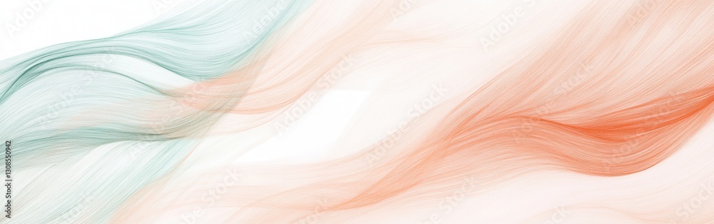 Fototapete Flowing lines of pencil strokes create a harmonious blend of colors and forms in abstract design