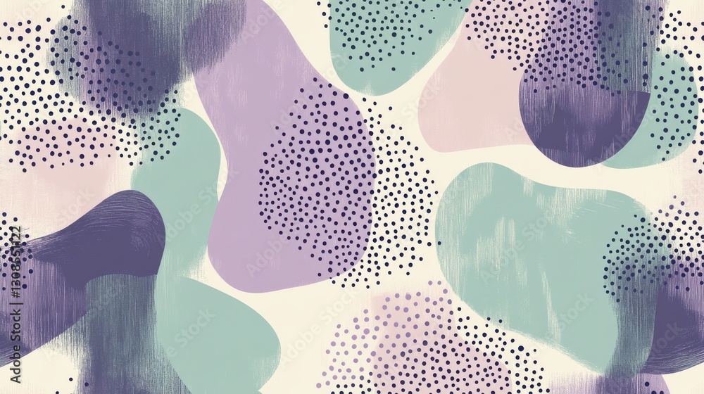 Wall mural muted lavender abstract dotted design featuring soft shapes and subtle textures