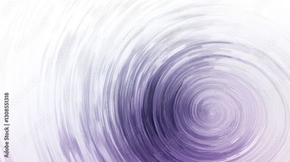 Poster abstract artwork showcasing circular pencil strokes in a gradient of soft purple hues