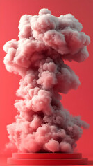 Red smoke plume, studio shot