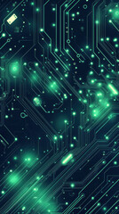 Green circuit board abstract background