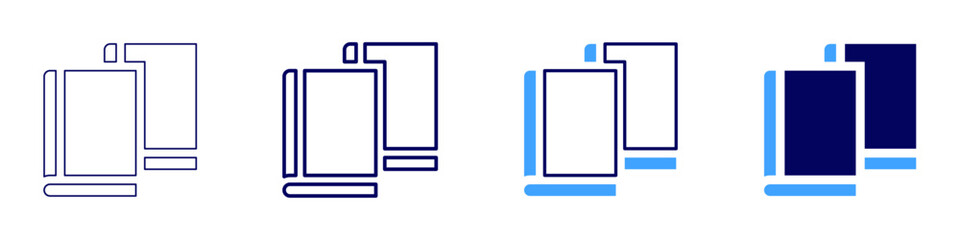Fictional narrative​ icon in 4 different styles. Thin Line, Line, Bold Line, Duotone. Duotone style. Editable stroke