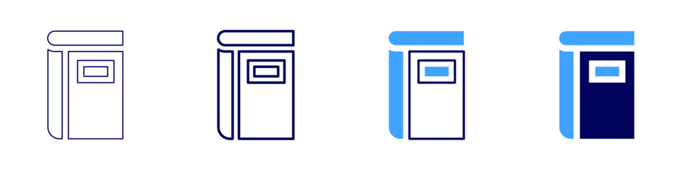 Flash fiction​ icon in 4 different styles. Thin Line, Line, Bold Line, Duotone. Duotone style. Editable stroke