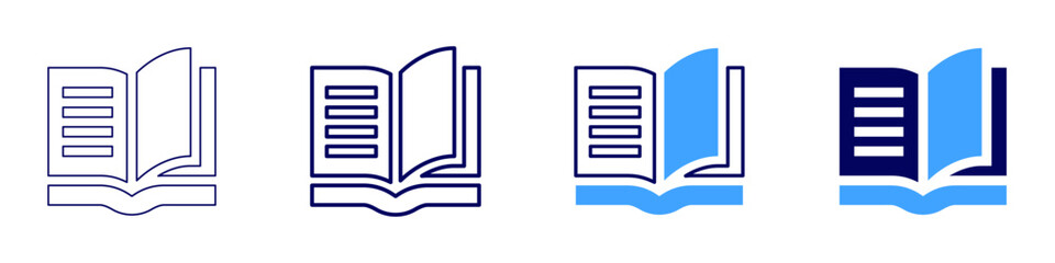 Formal verse icon in 4 different styles. Thin Line, Line, Bold Line, Duotone. Duotone style. Editable stroke