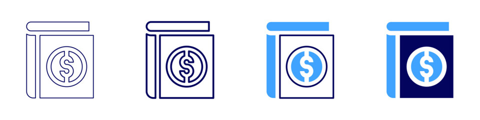 Intertextual references icon in 4 different styles. Thin Line, Line, Bold Line, Duotone. Duotone style. Editable stroke
