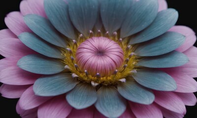 Romantic Lotus Flower with Water Drops on Black Background
