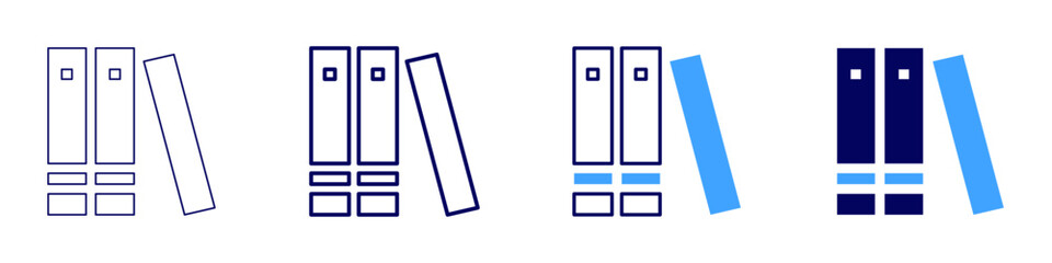 Literary criticism​ icon in 4 different styles. Thin Line, Line, Bold Line, Duotone. Duotone style. Editable stroke