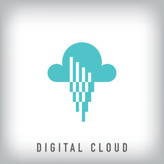 Different technological cloud logo design. Creative data and server design, corporate identity. vector