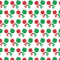 seamless pattern with red flowers