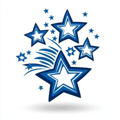 Fototapeta premium Blue Starburst Design on White Background