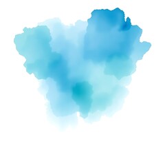 Abstract Watercolor T-Shirt Design in Cool Blues and Greens with Soft Blends and Subtle Texture