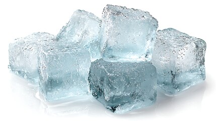 Obraz premium Ice Cubes on White Background