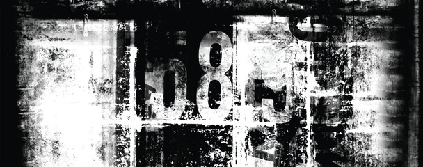 Fototapeta premium Abstract grunge lettering background. Monochrome abstract grunge black and white illustration 