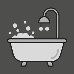 shower with water drops and bubbles