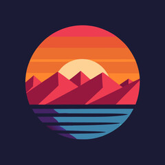 vector illustration of a mountain landscape