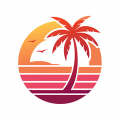 tropical island with palm tree