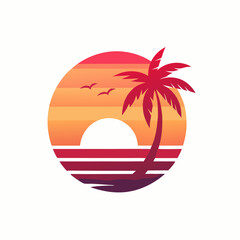 Naklejka premium tropical island with palm trees