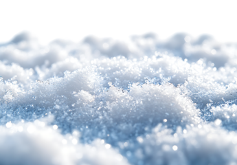 A close-up of a snow isolated on white and transparent background. PNG