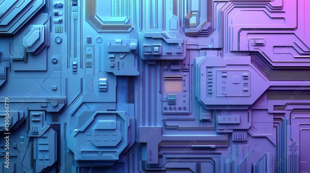 Poster futuristic paper art blending digital grid and layered cut outs in cool tones symbolizes cyber polit