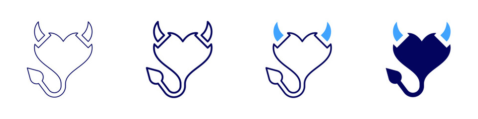 Heart anxiety​ icon in 4 different styles. Thin Line, Line, Bold Line, Duotone. Duotone style. Editable stroke