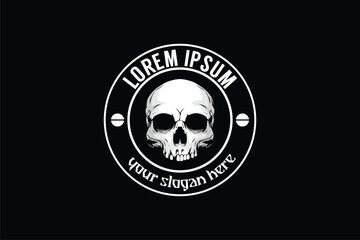 Human skull head cartoon character vector image