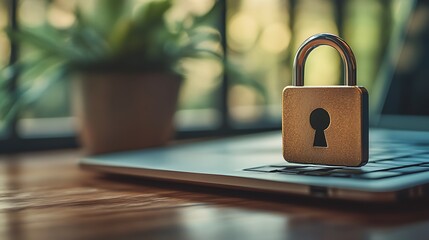 Locked Laptop Security Concept