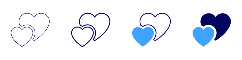 Heart lifestyle​ icon in 4 different styles. Thin Line, Line, Bold Line, Duotone. Duotone style. Editable stroke