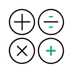 Obraz premium Calculator icons in a minimalist style on a white background