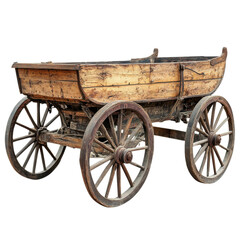 Fototapeta premium Vintage Horse Cart on White on transparent background.