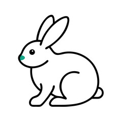 Illustration of a sitting rabbit in minimalistic style