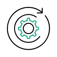 Fototapeta premium Gear icon with circular motion design