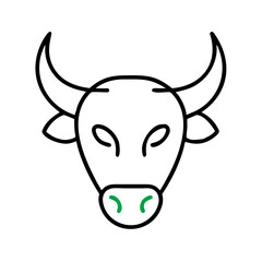 Bull head illustration in minimalist style