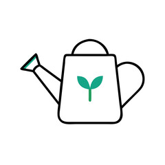 Obraz premium Watering can with plant illustration